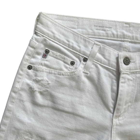 AG Denim The Nikki Relaxed Skinny Distressed Bermuda Denim Shorts - Picture 5 of 16